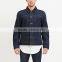 dark blue casual denim custom shirt style jacket coat for men