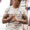 Camo Bodybuilding Gym Fitted T Shirt Men's Longline Short Sleeve Curved Hem T Shirt Wholesale Camo T Shirts Fashion Street Wear