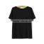 Black ladies t-shirt round neck short sleeve garment t shirt