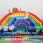 0.55MM Plato PVC Tarpaulin Commercial Rainbow Inflatable Water Slide For Children Events