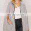 Cool Gray Front Zip Closure And Pockets Poncho Jacket