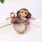 Lovely Monkey Elastic Stretch Rings And Earrings Set