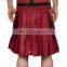 Red and Black Steam Punk Fashion Cowhide Leather Kilt