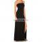 2017 Wholesale Fashion Sexy Black Sleeveless Maxi Off Shoulder Prom Dress For Women
