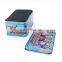 rectangular tin box with sliding lid for football star card tin storage container