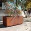Custom made corten steel planter rectangular box