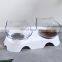 Lovely Cat Ear Shaped Pets Feeder Bevel Double Water Bowls Neck Protection Cat Bowl