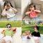 X1202/White colorful simple fashion t shirt for girls kids heart embroidery cartoon girls top
