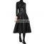TWOTWINSTYLE Women Elegant Dresses PU Leather Square Collar Spaghetti Strap High Waist Fashion