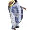 Kaftan Beach Dresses Women Long Maxi Bohemian Beach Tunics Vintage Flower Printed Casual Plus Size Vestidos Summer Robe Femme