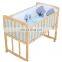 Cute design cartoon printed 5PCS multi size 100% cotton fabric hard cotton filled baby crib bedding set with wholesale price