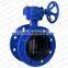 Bundor industry worm gear actuator double flange end butterfly valve