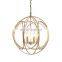 LED Modern Gold Round Shape Chandelier Bedroom Bedside Balcony Simple European Pendant Lighting E14