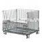 Heavy duty industrial warehouse foldable zinc metal wire mesh container