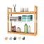 Bamboo Bathroom Shelf 3-Tier Wall Mount Storage Rack Multifunctional Adjustable Layer Free Standing Over Toilet Utility Shelves