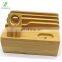 Bamboo Charging Station Dock for 4/5 / 6 Ports USB Charger Desktop Docking Station Organizer for Cellphone Smart Watch Tablet