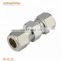 PU 6mm 10mm straight union compression hydraulic brass hose connector push fit copper pipe fitting