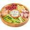 Customized Cheap Natural Bamboo Food Serving Tray 4 Compartment Fruit Plates