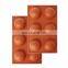 6 Holes Sphere Silicone Bomb Half Circle Baking Mold For Chocolate Cake Jelly Pudding Handmade Soap Round Shape Silicone Mold