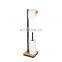 Bathroom Toilet Paper Holder With Bamboo Base Bathroom Storage Matt Black