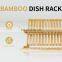 Amazon Hot Sales Kitchen Dish Rack Bamboo Plate Drying Rack