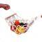 Top Selling Storage Kitchen Basket Hanging Under Cabinet Wood Fruit Hammock Macrame