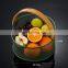 Household New Shape Round Metal Vegetable Black Wooden Wire Bamboo Hanging Fruit Basket