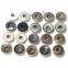 17mm brass open hole single pin jeans button with logo with aluminum nail