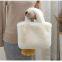 34New lovely big white goose bag single shoulder female plush large capacity Tote bag handbag