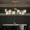Modern Luxury LED Chandelier Lighting Living Room Decorative Dining Room Glass Lotus Leaf LED Pendant Lamp