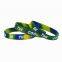Factory Price Customized Multi-color Segmented Printed LOGO Smooth Waterproof High Quality Silicone Wristband Sport Bracelet