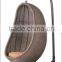 Wrought iron wicker outdoor adult garden swing pe rattan SGS