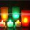 Multi-colored paraffin wax flameless LED candle with remote control