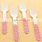 Green Chevron Wooden Forks for pary