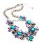>>wholesale SW16632 Luxury Crystal Statement Flower Necklace/