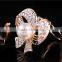 Handmade fashion jewelry gold plated zinc alloy full jewelled bowknot scarf clip brooch