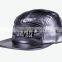 design your own leather 5panel hat flat brim 5panel cap