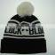 fashion custom embroidery winter beanie hats with pom pom