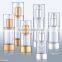 15ml-120ml clear cosmetic serum bottle with gold cap, 50ml cosmetic serum bottle, airless dual cosmetic bottles