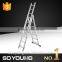 3 section industry aluminium 3*7 ladder with SGS/EN131