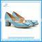 Block Heel Pumps Shoes Women Leather Shoes Low-mid Heel Shoes