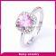China factory wholesale fashion popular style silver ring with big red stone