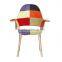 Easy comfy ergonomic fabric accent arm FW090B patchwork chair