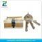double normal computer brass handle magnetic car garage euro profile tubular key door handle round lock cylinder with knob
