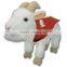 custom logo imprinted embroidery plush stuffed soft Goat beanbag mascot t-shirt bandana bib tie ribbon animal toys