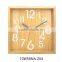 12 inch square wood quartz analog type clock design