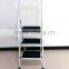 Best selling home use EN131 approved rubber feet 2 step ladder with safefy rail