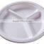 9 inch disposable biodegradable sugarcane 3-div plates 238x16.6 P006