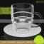 Party Drinkware Double Wall Clear Glass Mugs with Handle