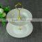 Stocks White Two Tier Ceramic Cake Serving Plate Cake Plates